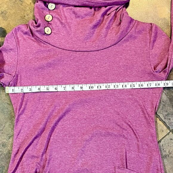 Levaca Button Cowl Neck Front Pocket Tunic Medium - Picture 6 of 9